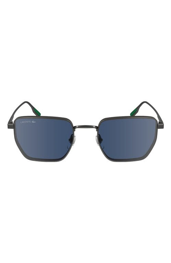 Lacoste Premium Heritage 52mm Rectangular Sunglasses in Matte Dark Gunmetal at Nordstrom