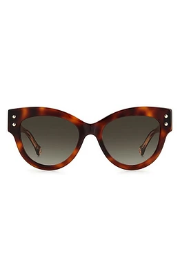 Carolina Herrera 54mm Cat Eye Sunglasses in Havana /Brown Gradient at Nordstrom