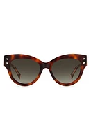 Carolina Herrera 54mm Cat Eye Sunglasses in Havana /Brown Gradient at Nordstrom