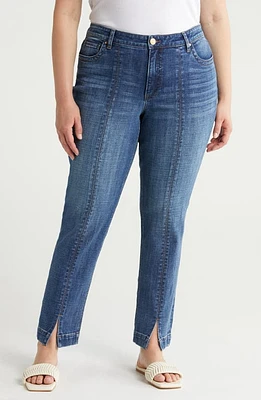 KUT from the Kloth Stevie Split Hem Mid Rise Straight Leg Jeans Evaluate at Nordstrom,