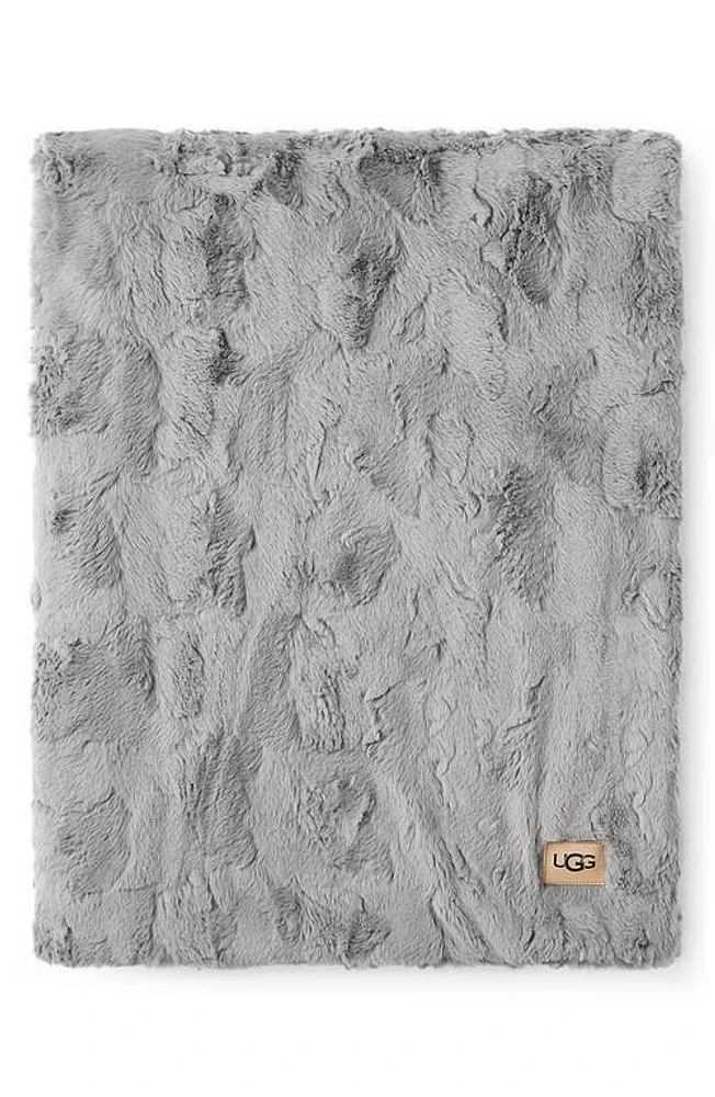 UGG(r) Olivia Faux Fur Throw Blanket in Seal at Nordstrom, Size 5Ft 0In X 7Ft 0In