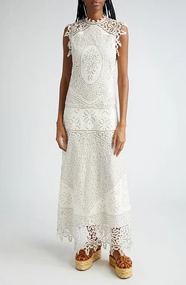 Ulla Johnson Flora Eyelet Sleeveless Linen Maxi Dress Pristine at Nordstrom,