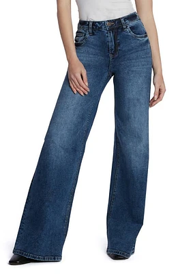 HINT OF BLU Myra Mid Rise Wide Leg Jeans Blue at Nordstrom,