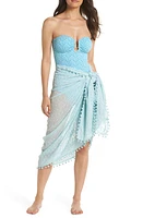 Melissa Odabash Embroidered Pareo in Celeste at Nordstrom