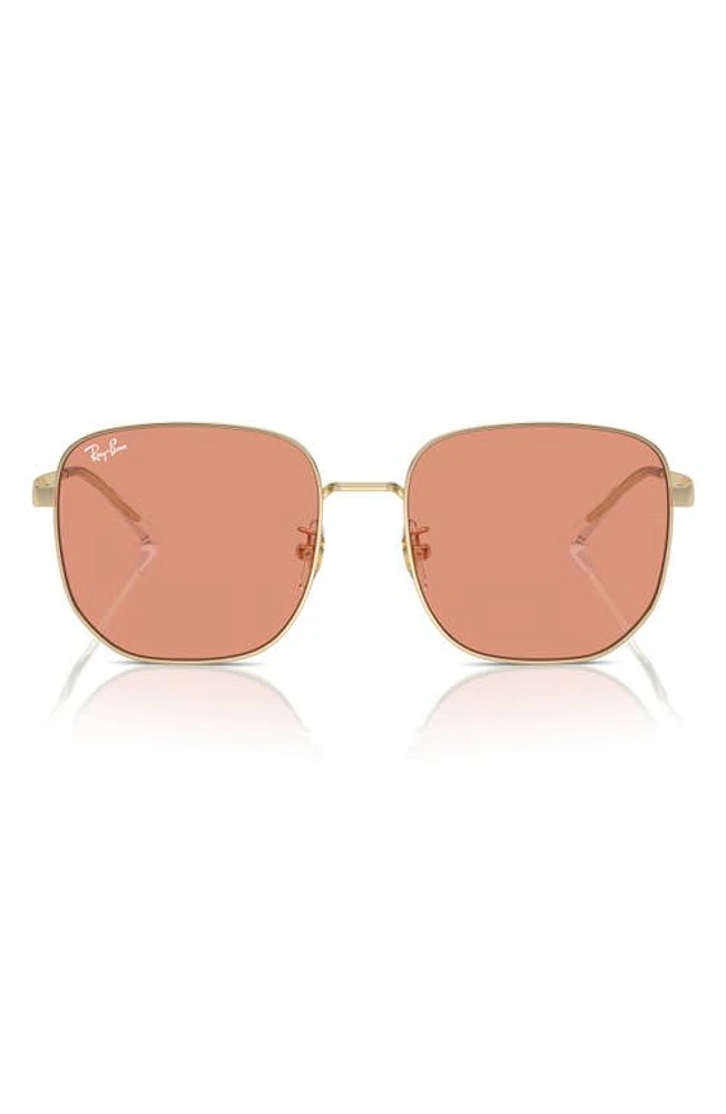 Ray-Ban 57mm Irregular Sunglasses in Pale Gold at Nordstrom