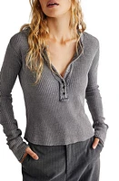 Free People Colt Long Sleeve Waffle Knit Henley at Nordstrom,