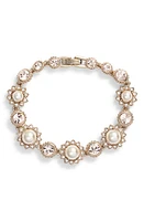 Marchesa Imitation Pearl Line Bracelet in Cream/Silk/Gold at Nordstrom