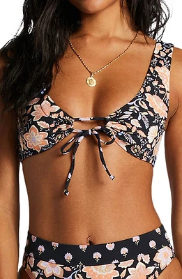 Billabong Hide Away Hippie Reversible Bikini Top Black Pebble at Nordstrom,