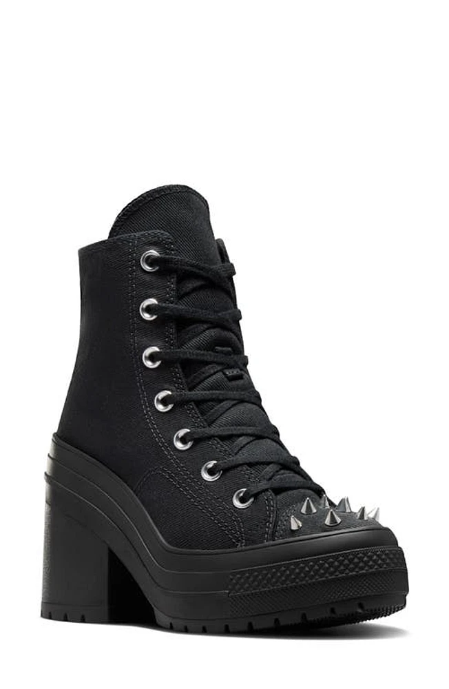 Converse Chuck 70 De Luxe Block Heel Sneaker in Black/Black/Black at Nordstrom, Size 5.5 Women's