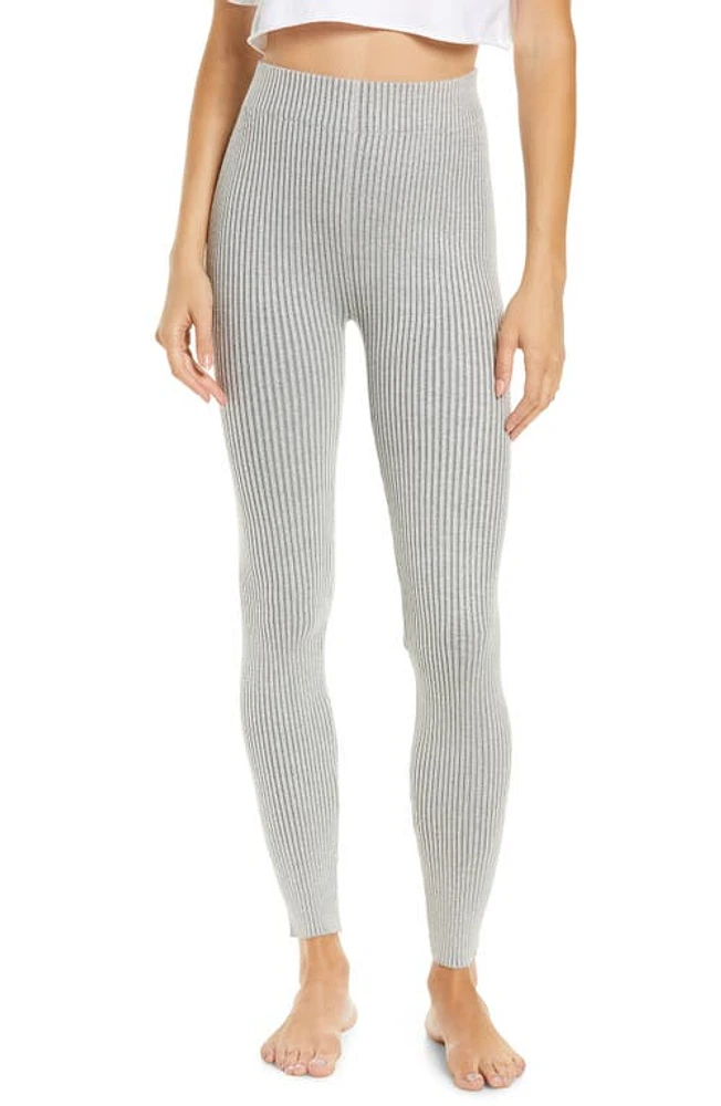 Lunya Rib Cozy Organic Cotton Blend Leggings Mellow Grey Heather at Nordstrom,