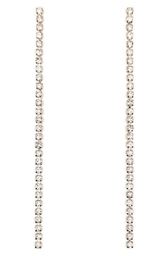 Petit Moments Tennis Linear Drop Earrings in Clear at Nordstrom