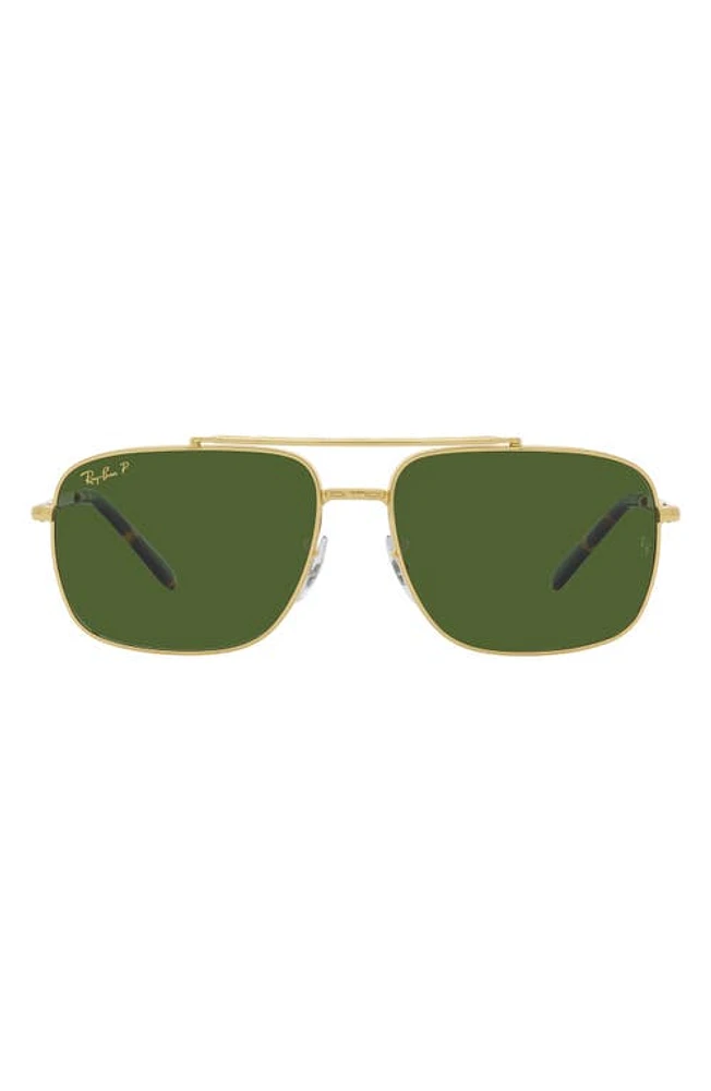 Ray-Ban 62mm Polarized Pillow Sunglasses in Yellow Gold at Nordstrom