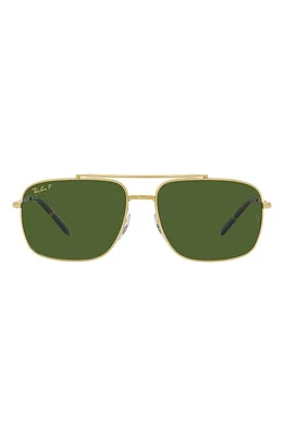 Ray-Ban 62mm Polarized Pillow Sunglasses in Yellow Gold at Nordstrom