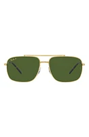 Ray-Ban 62mm Polarized Pillow Sunglasses in Yellow Gold at Nordstrom