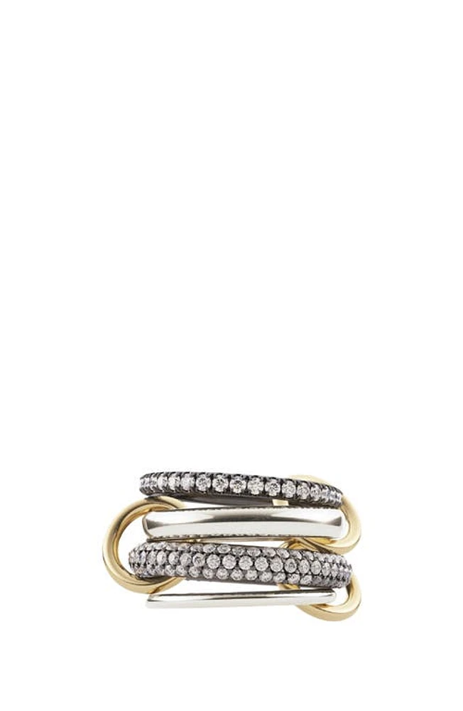 Spinelli Kilcollin Vega Diamond Linked Rings Silver/Black Rhod/Yel Gold at Nordstrom,