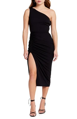 Katie May New Age Ruched One Shoulder Body-Con Cocktail Dress Black at Nordstrom,