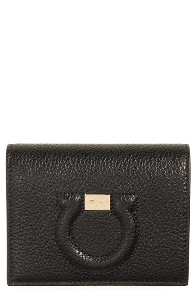 FERRAGAMO Gancino City Leather French Wallet in Black at Nordstrom