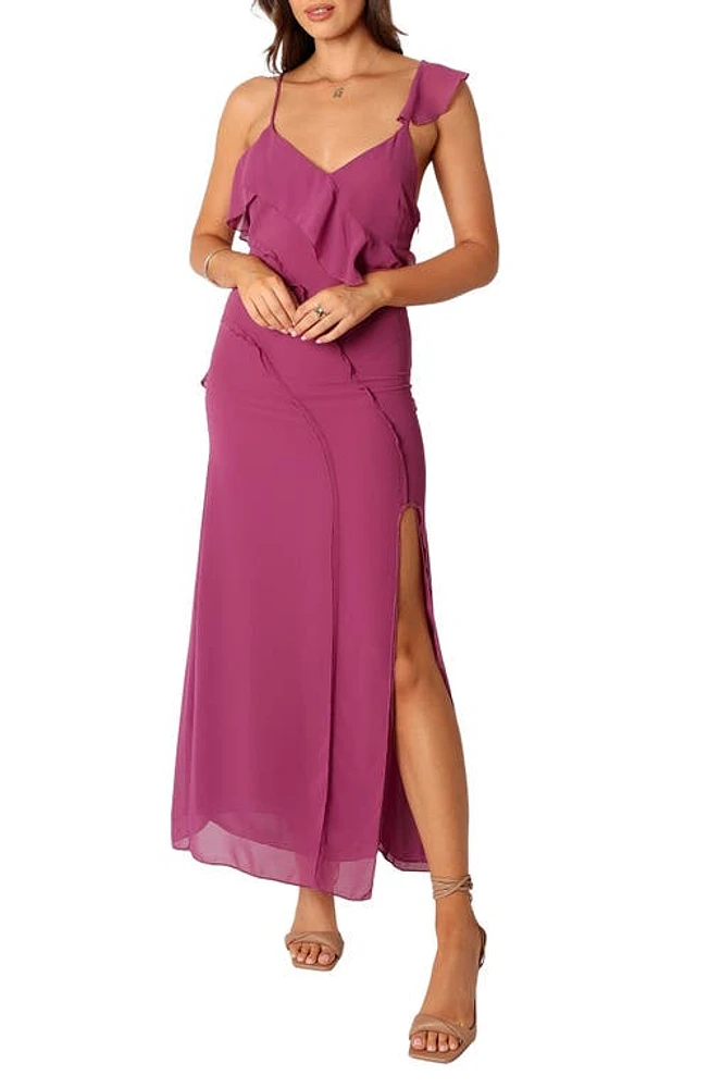 Petal & Pup Stephy Ruffle Maxi Dress Purple at Nordstrom,