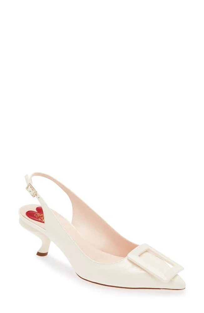 Roger Vivier Virgule Pointed Toe Slingback Pump Offwhite at Nordstrom,