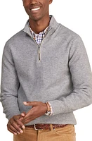 vineyard vines Rib Quarter Zip Cashmere Sweater in Light Gray Heather at Nordstrom, Size Medium