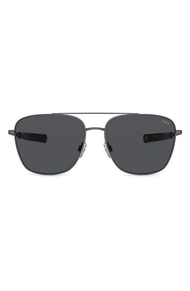 POLO 59mm Pilot Sunglasses in Grey at Nordstrom