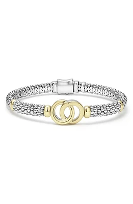 LAGOS Signature Caviar Interlock Rope Bracelet in Silver/Gold at Nordstrom