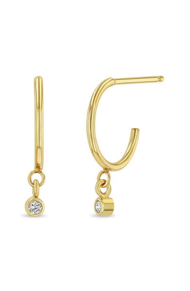 Zoë Chicco Diamond Small Hoop Earrings in Yellow Gold at Nordstrom