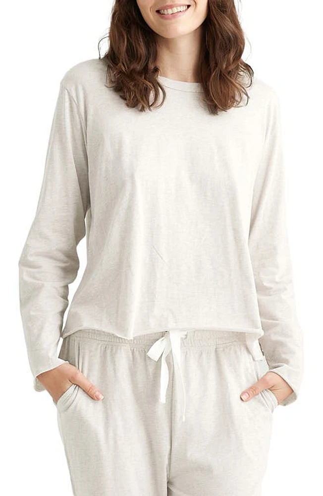 Papinelle Jada Long Sleeve Cotton Pajama Top Ecru at Nordstrom,