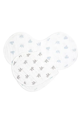 aden + anais 2-Pack Organic Cotton Burpy Bibs in Animal Kingdom at Nordstrom