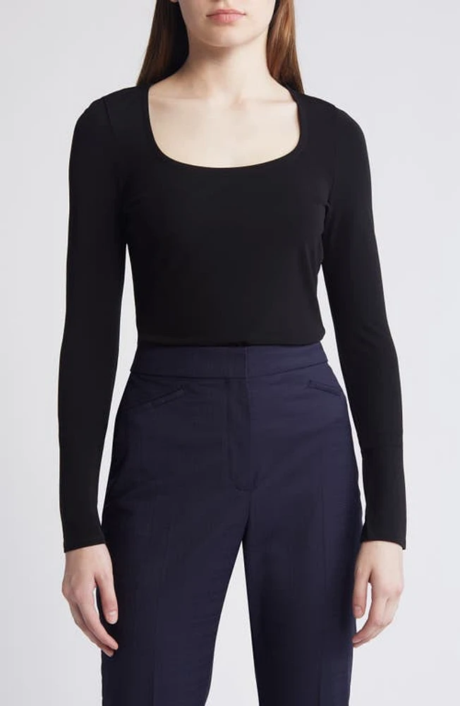 BOSS Etacha Scoop Neck Top Black at Nordstrom,