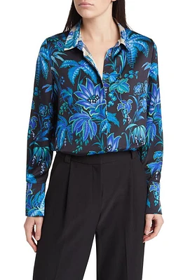 KOBI HALPERIN Floral Button-Up Shirt Ocean Multi at Nordstrom,