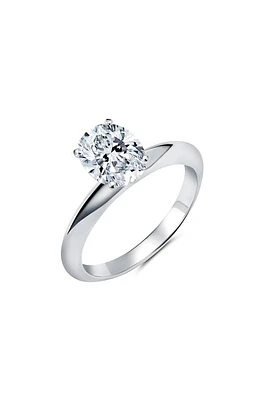 Crislu Oval Cubic Zirconia Ring in Platinum at Nordstrom, Size 8 Us