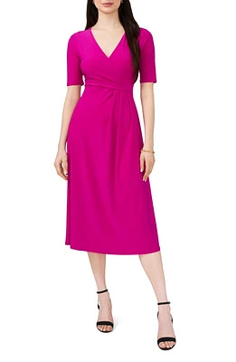 Chaus Faux Wrap Midi Dress Pink at Nordstrom,