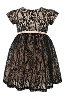 Popatu Kids' Lace Overlay Dress Black at Nordstrom,