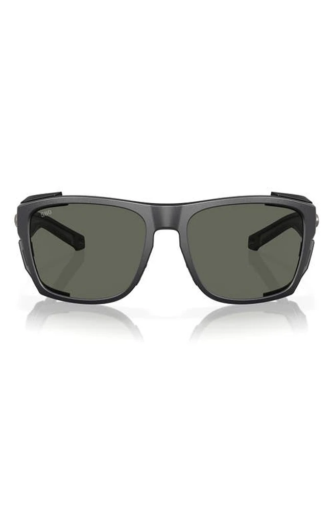 Costa Del Mar King Tide 6 58mm Polarized Rectangular Sunglasses in Gray at Nordstrom