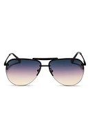 DIFF Tahoe 63mm Gradient Oversize Aviator Sunglasses in Black/Twilight Gradient at Nordstrom