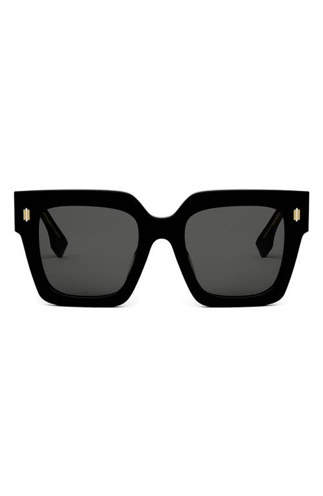 'Fendi Roma 50mm Square Sunglasses in Black at Nordstrom