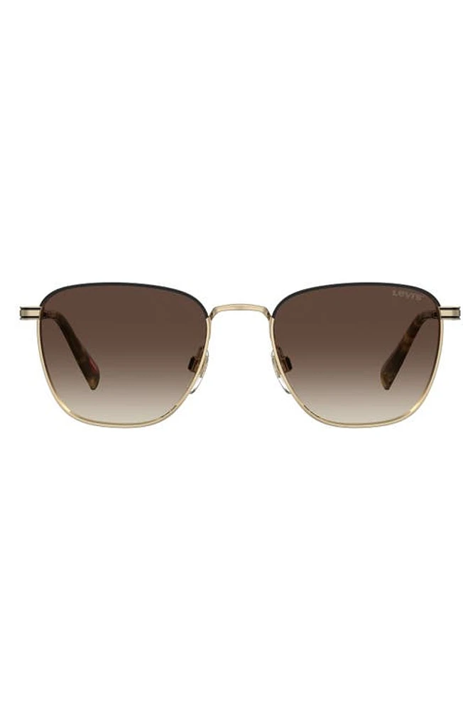 levi's 52mm Gradient Rectangular Sunglasses in Gold /Brown Gradient at Nordstrom