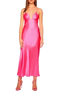 Susana Monaco Square Wire Bias Cut Silk Slipdress Shocking Pink at Nordstrom,