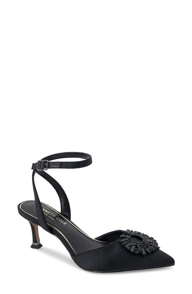 Kenneth Cole New York Umi Starburst Ankle Strap Pointed Toe Pump Black at Nordstrom,