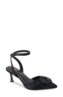 Kenneth Cole New York Umi Starburst Ankle Strap Pointed Toe Pump Black at Nordstrom,