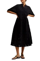 Ted Baker London Nikaia Cotton Eyelet Shirtdress Black at Nordstrom,