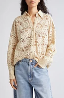 Zimmermann Natura Floral Lace Button-Up Shirt Tea at Nordstrom,