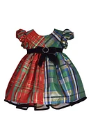 Iris & Ivy Kids' Metallic Two-Tone Plaid Babydoll Dress Red And Green at Nordstrom,