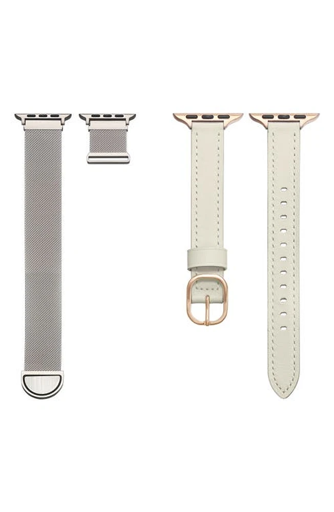 The Posh Tech Assorted 2-Pack Apple Watch Watchbands in White /Starburst at Nordstrom