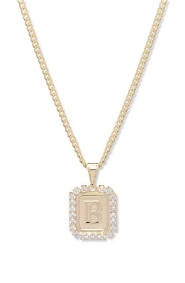 Bracha Royal Initial Card Necklace in Gold- B at Nordstrom