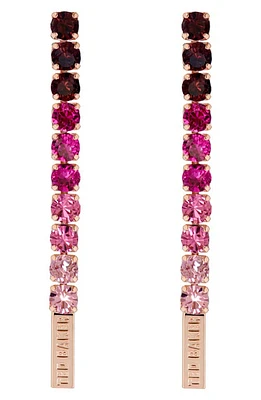 Ted Baker London Mellsie Icon Cubic Zirconia Drop Earrings in Rose Gold Tone/Burgundy at Nordstrom