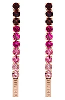 Ted Baker London Mellsie Icon Cubic Zirconia Drop Earrings in Rose Gold Tone/Burgundy at Nordstrom