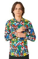 OppoSuits Kids' Super Mario Dress Shirt Blue at Nordstrom,