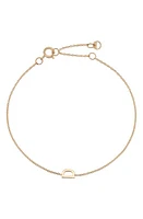 BYCHARI Initial Pendant Bracelet in 14K Yellow Gold-D at Nordstrom